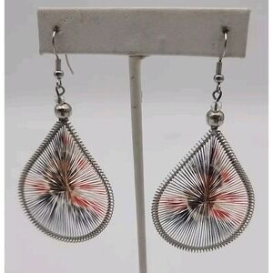 Printed string art dangle Barack OBAMA earrings‎